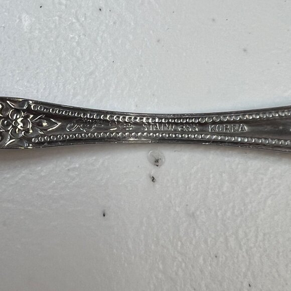 Precious Rose Stanley Roberts Rogers Co Stainless Tablespoon 1970s Korea - Picture 8 of 9